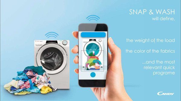Candy Rapid'ò e la funzionalità Snap Wash permettono di fotografare il bucato e scegliere automaticamente il programma