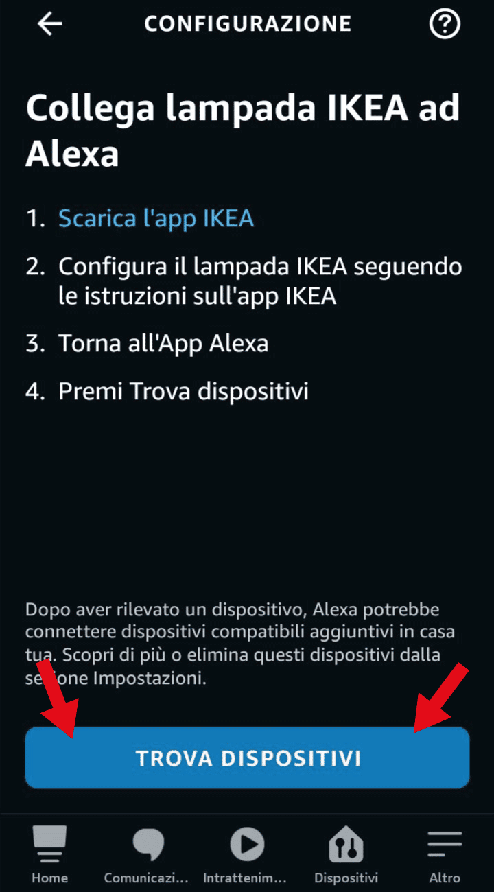 trovare dispositivi esempio Ikea