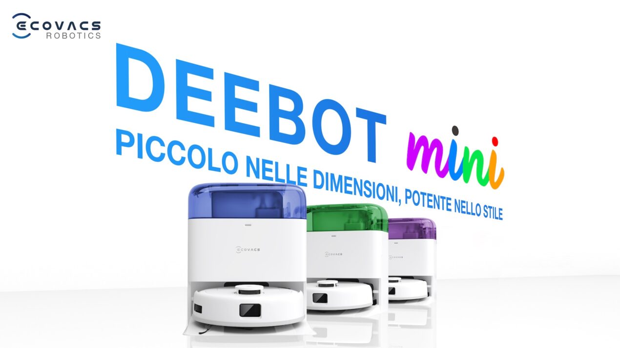 Robot 3-in-1 (Aspira, Lava, Svuota): ECOVACS DEEBOT MINI in forte sconto a 199 € (rispetto al listino 499 €).