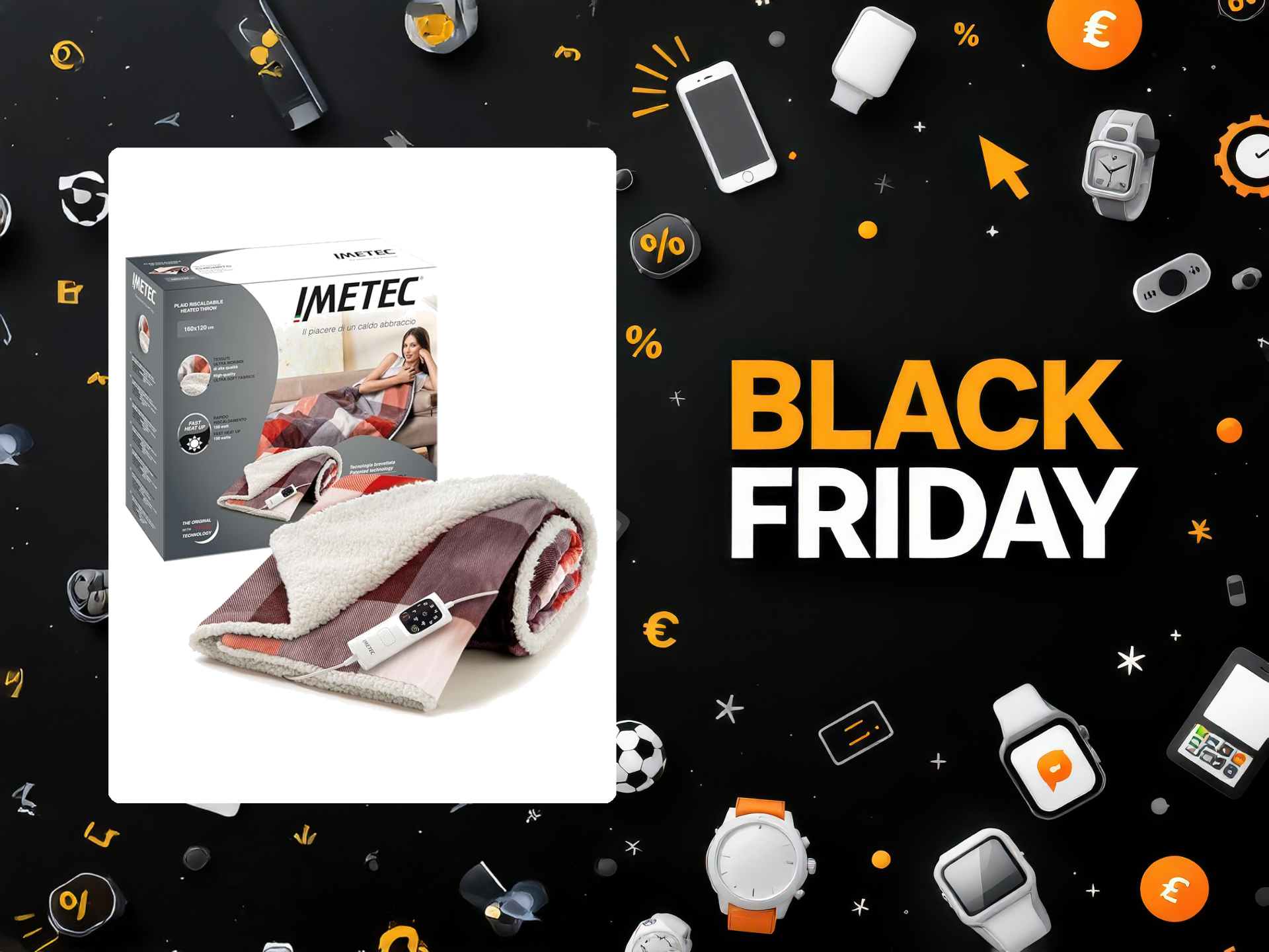 Plaid riscaldabile Imetec CaldoPlaid: prezzo minimo su Amazon con risparmio di 46€