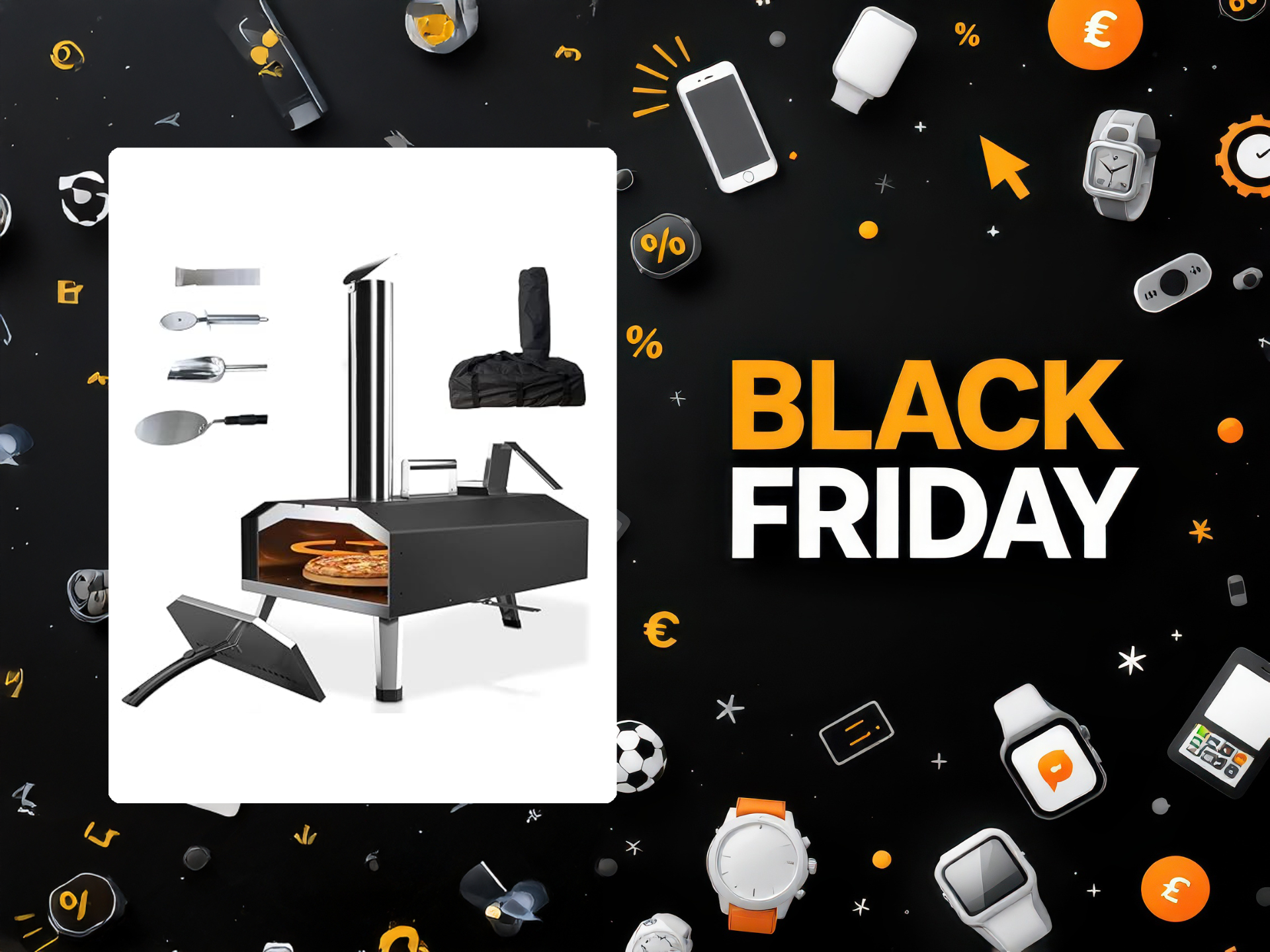 Forno per pizza KitchenBoss crolla a 126€: inox, portatile e con pietra rotante