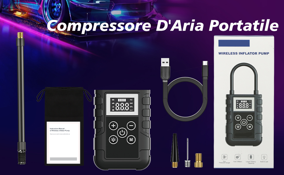 Compressore digitale per auto e bici: l'offerta Amazon a meno di 14€ con sconto del 50%