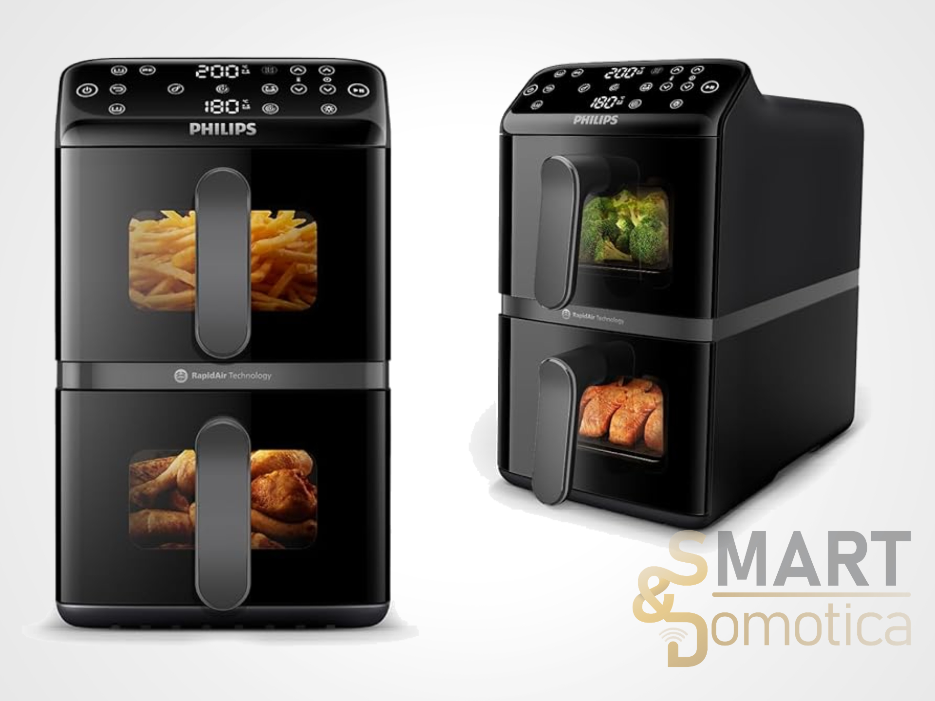 Sconto di 70€ sulla friggitrice ad aria Philips da 10 litri a doppio cestello con funzione Sync Finish