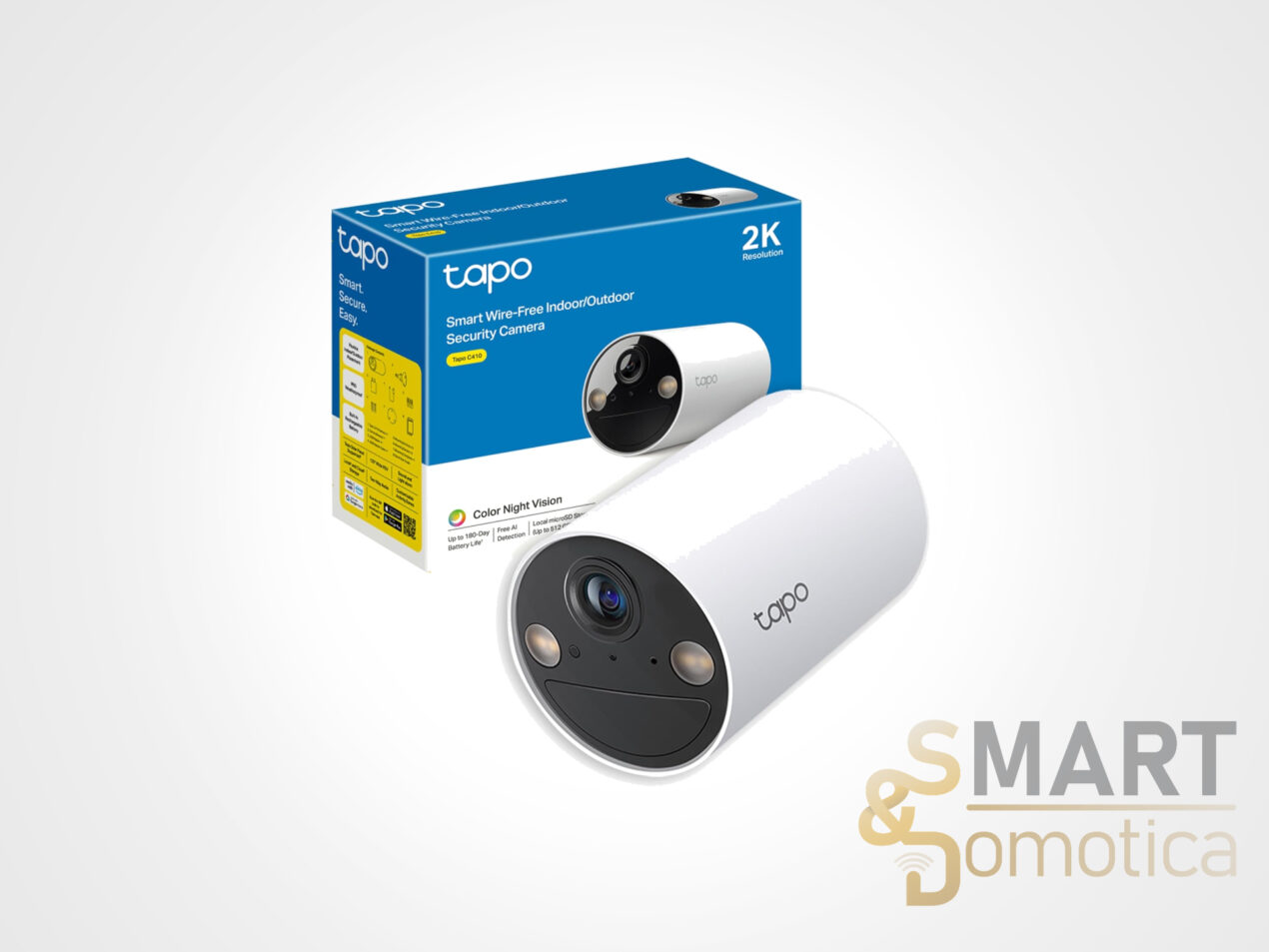 Risoluzione 2K e 180 giorni di batteria: lo sconto del 42% sulla videocamera Tapo C410