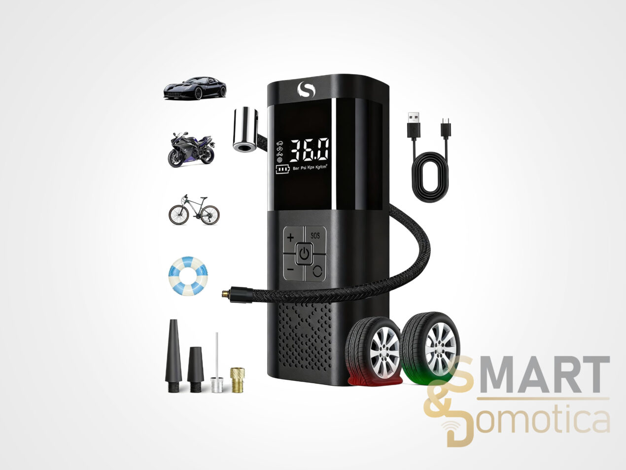 Compressore portatile da 150 PSI con display digitale in offerta su Amazon al 50%
