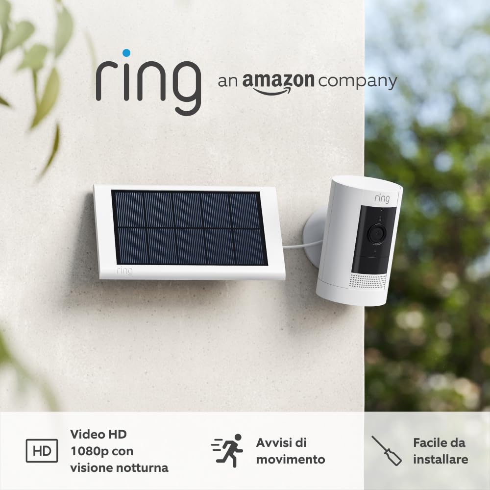 Sicurezza a costo zero: Ring Stick Up Cam Solar crolla a 79€ su Amazon