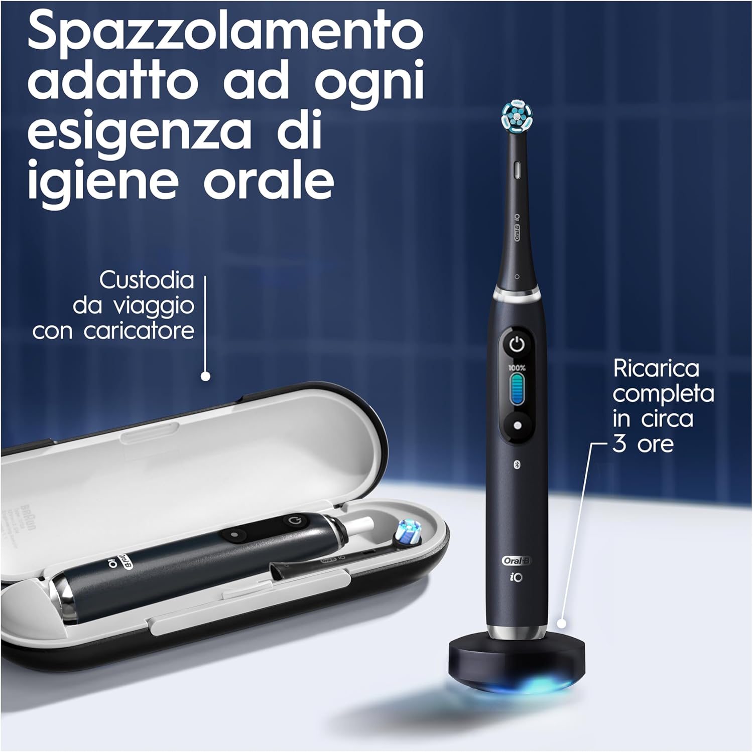 Spazzolino elettrico Oral-B iO 9 Nero in offerta a 199€: tecnologia magnetica e AI