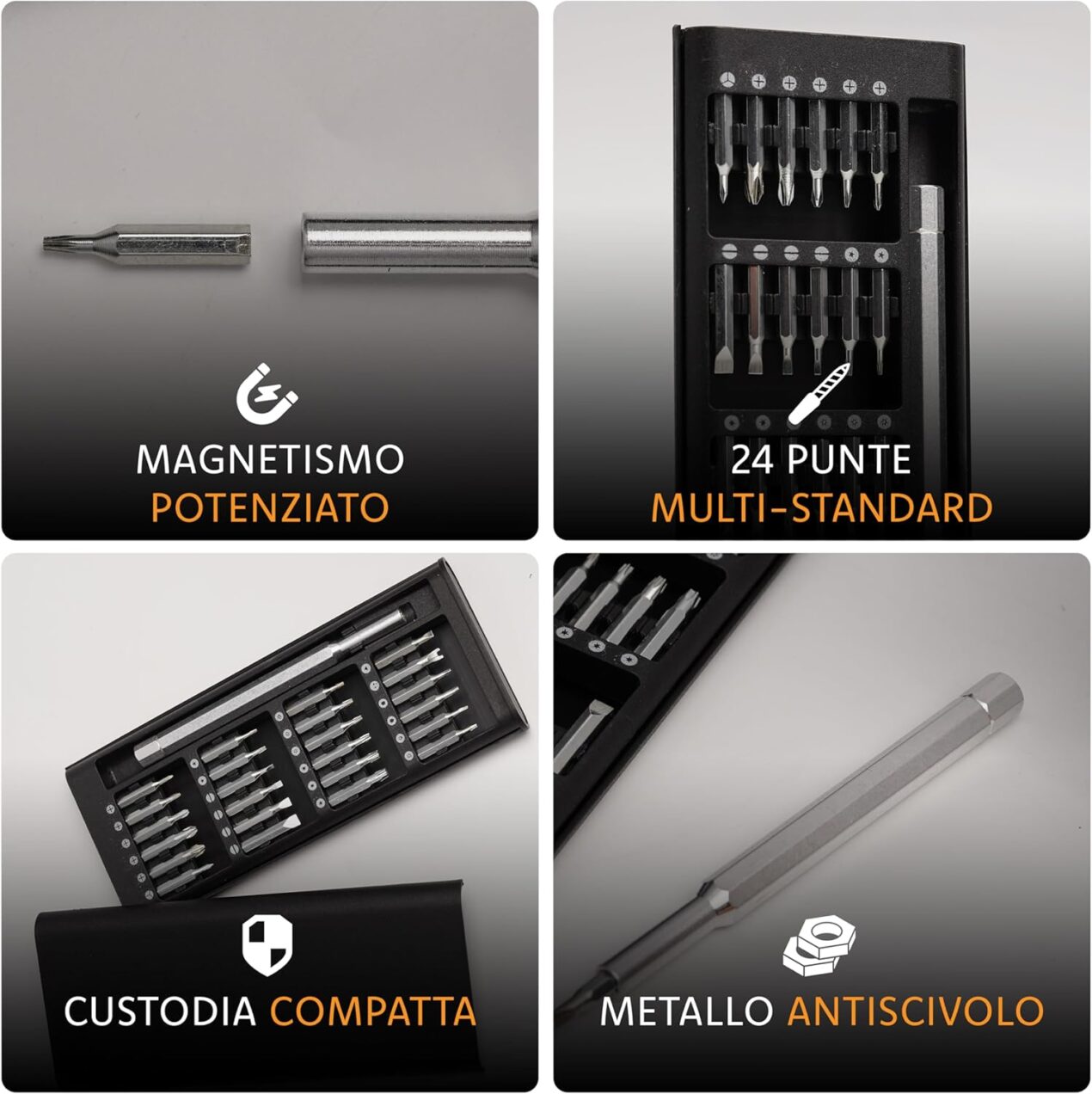 Set cacciaviti di precisione al minimo storico: il kit 24 in 1 crolla a meno di 8€ su Amazon