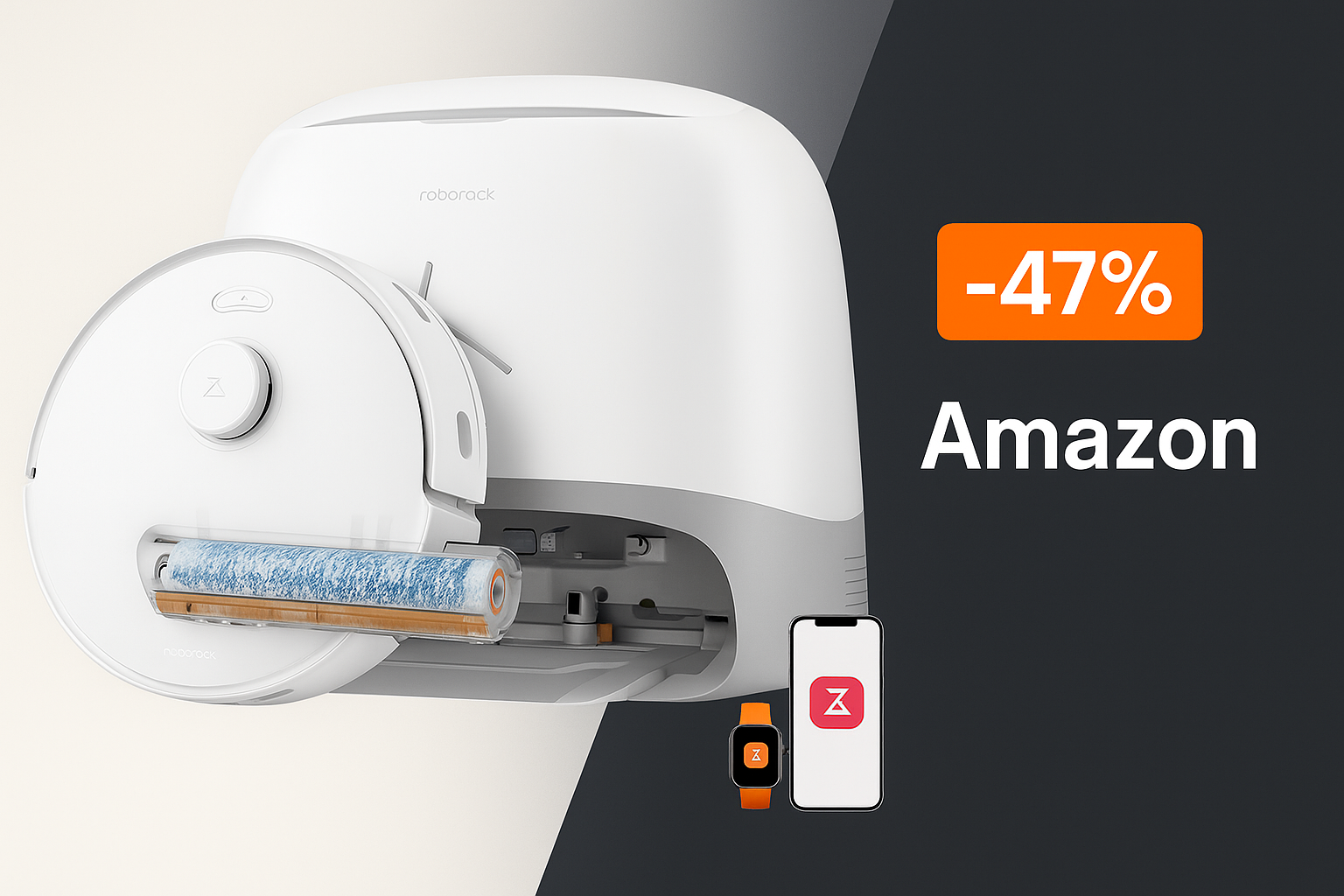 Roborock Qrevo Curv 2 Flow al minimo storico: -47% su Amazon con coupon e codice sconto