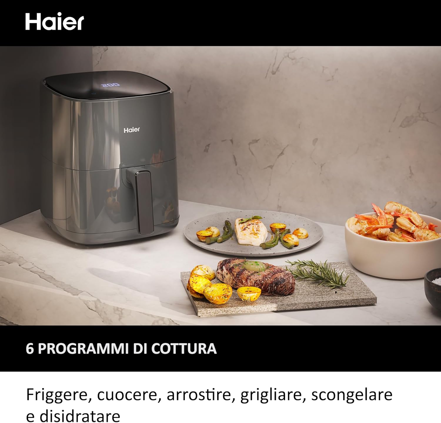 Friggitrice ad aria Haier Series 5 a 45€: lo sconto del 73% su Amazon è l'affare del giorno