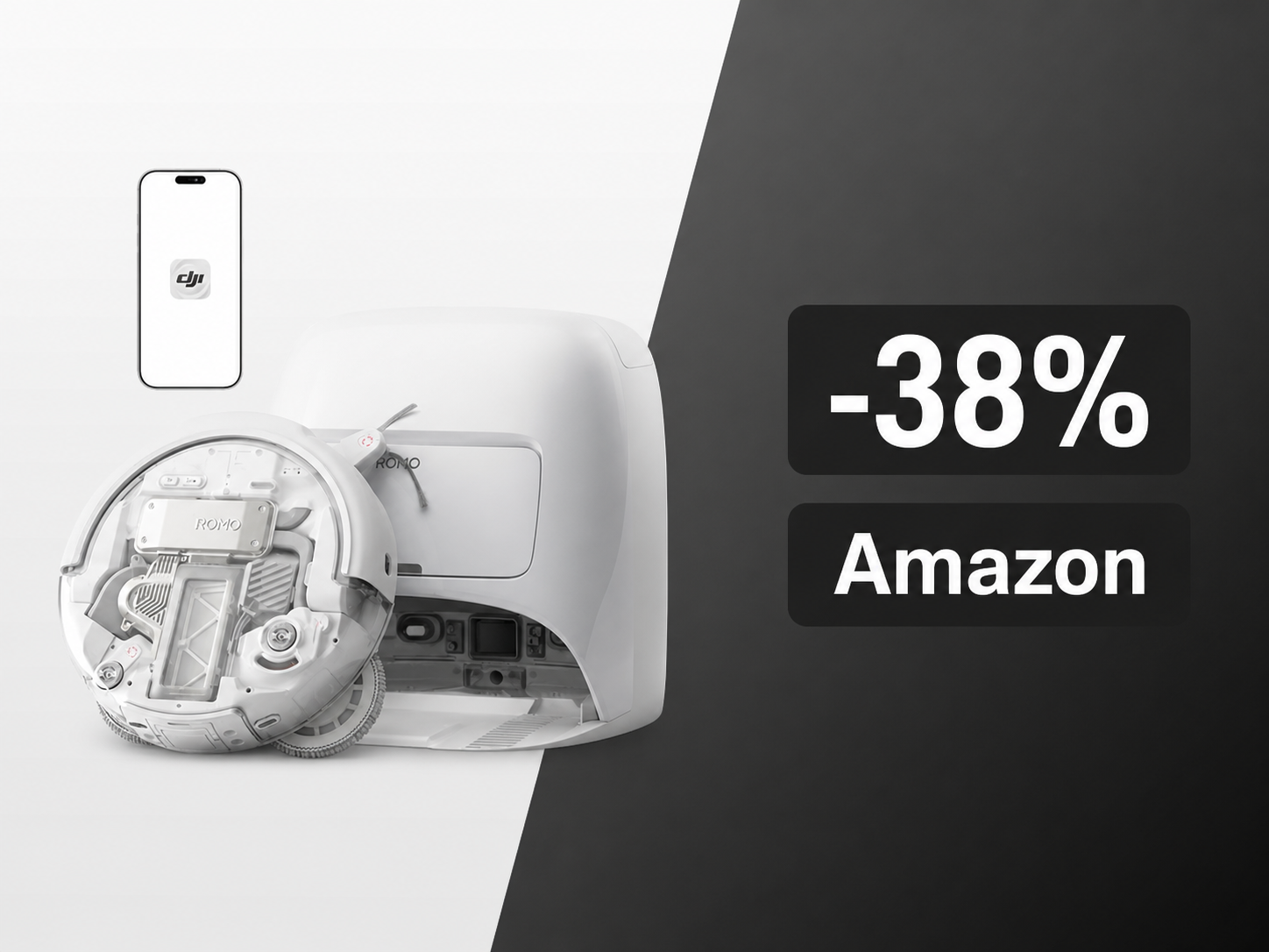 DJI ROMO A al minimo storico: il robot aspirapolvere con tecnologia da drone crolla a 774€ su Amazon