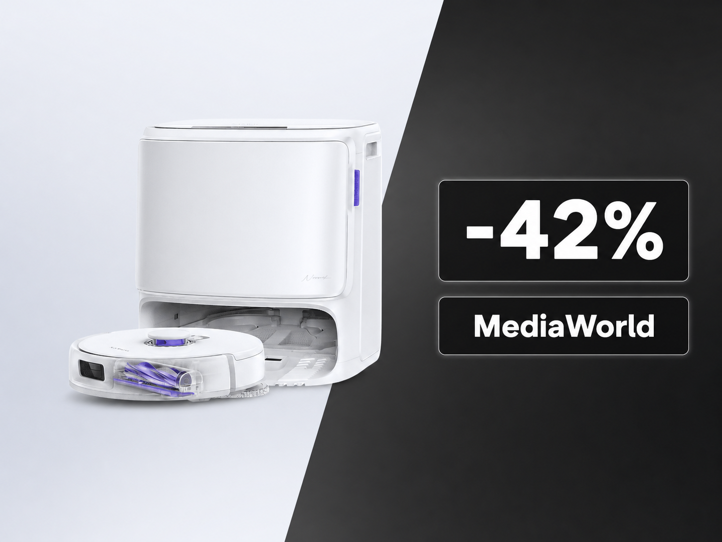 NARWAL Freo Z10 Pro crolla a 349€ da MediaWorld: -250 euro sul robot aspirapolvere con 18.500 Pa e stazione autopulente