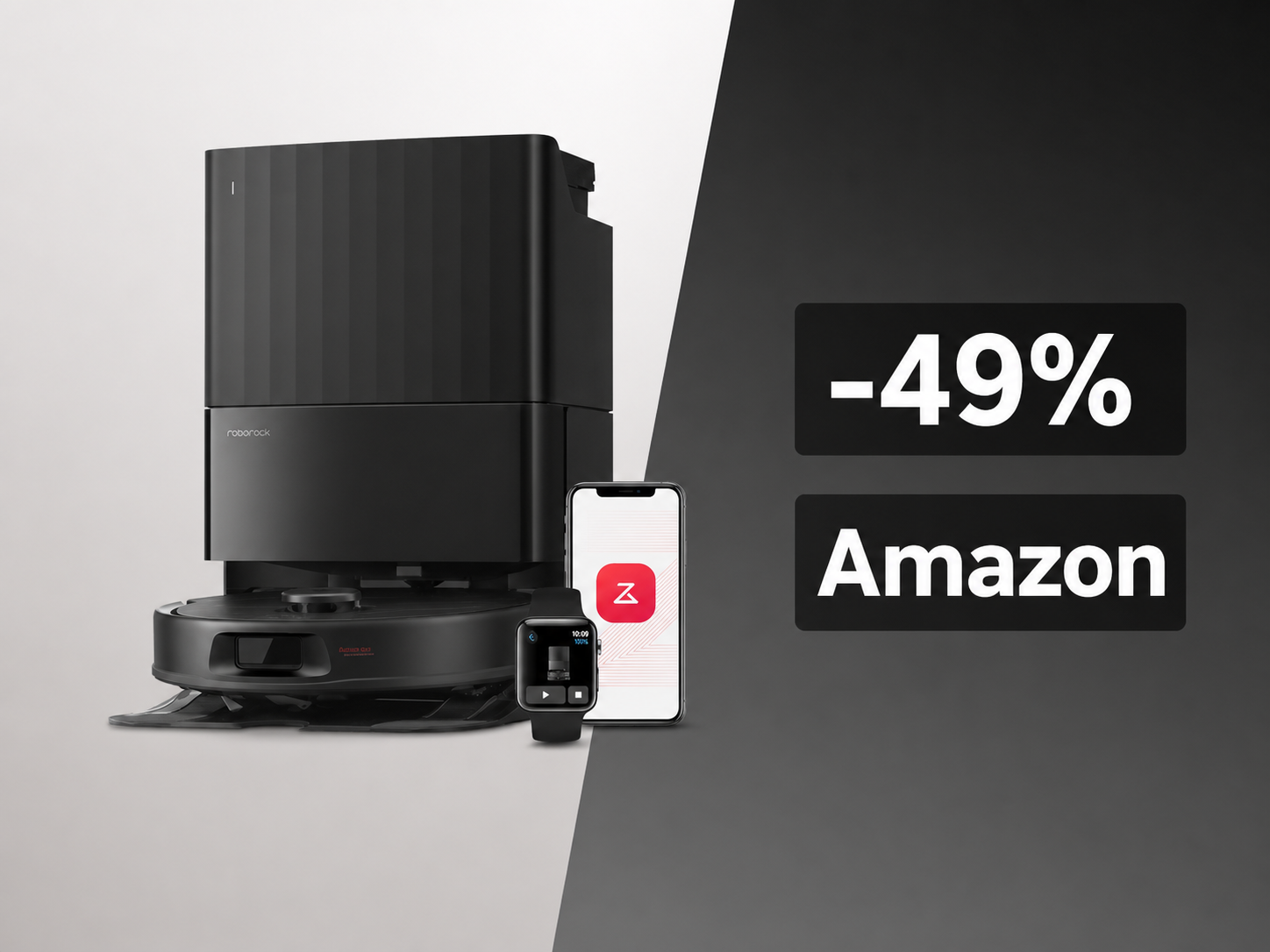 Roborock QV 35A crolla a 299,99€ su Amazon: quasi il 50% di sconto per il robot aspirapolvere con 8.000 Pa