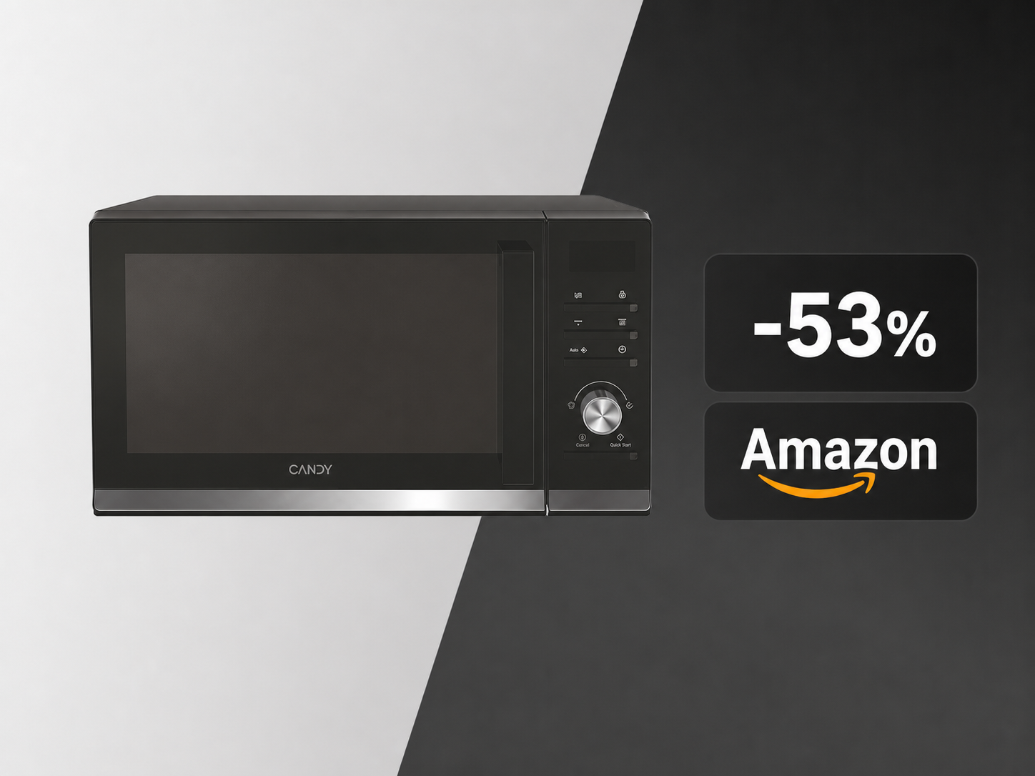 Microonde Candy a 76€ su Amazon: con grill, 40 programmi e app a metà prezzo