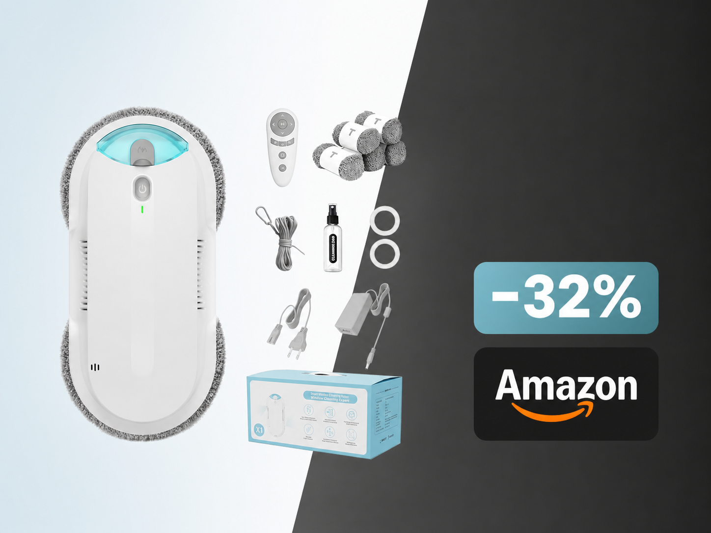 HIXZAP X1, il robot lavavetri con doppia nebulizzazione crolla a 123€ su Amazon: -31% e coupon del 5%