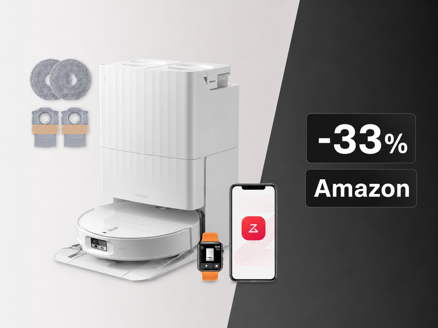Roborock Qrevo Edge 2 Set al minimo storico su Amazon: 300€ di sconto sul robot aspirapolvere più sottile del 2026