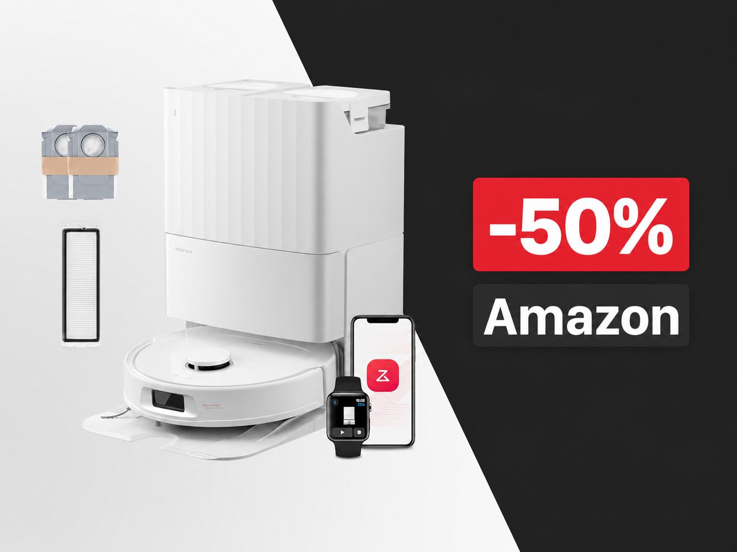Roborock QV 35S Set al 50% di sconto su Amazon: mai così conveniente