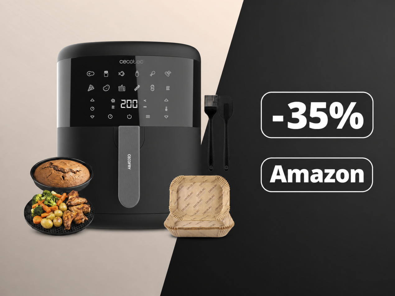La friggitrice ad aria Cecotec Bombastik 6000 Full crolla su Amazon: 6 litri e 12 modalità a meno di 53€